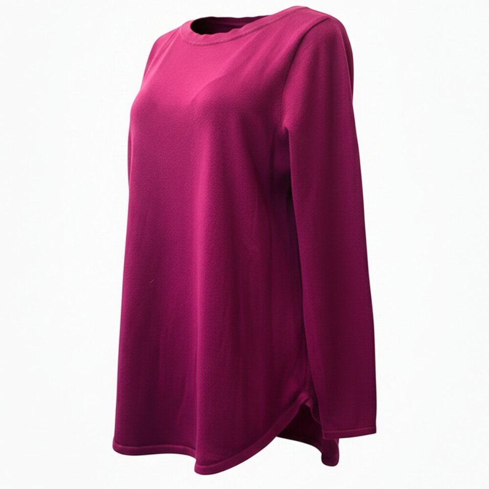 Jeanne Pierre Magenta 100% Cotton Long Sleeve Sweater — Large EUC 🌸